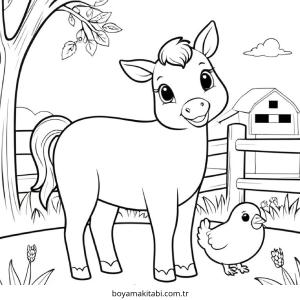 Çiftlik Hayvanları boyama sayfası – el becerilerini geliştirir, boyama çalışması