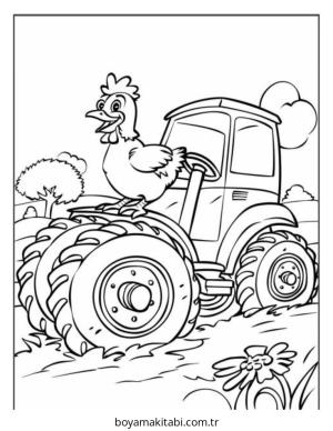 Çiftlik Hayvanları boyama sayfası – çizgi film temalı, basit çizim