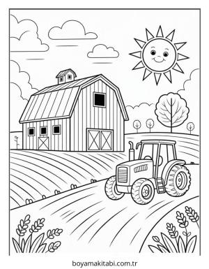 Çiftlik boyama sayfası – ücretsiz yazdır, boyama etkinliği