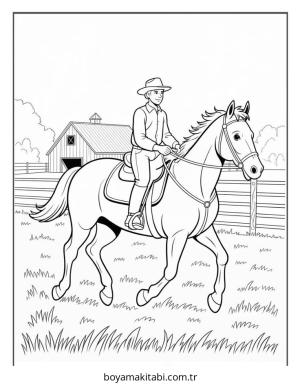 Çiftlik boyama sayfası – boyama çalışması, yaratıcılığı geliştirir