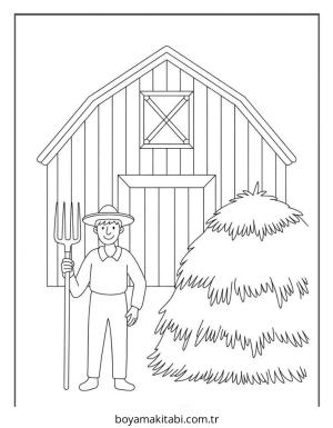 Çiftlik boyama sayfası – boyama çalışması, yaratıcılığı geliştirir