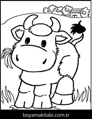 Çiftlik boyama sayfası,  coloring page, , Cow Farm Animal