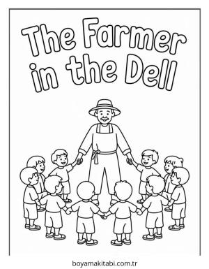 Çiftlik boyama sayfası – çocuk aktivitesi, PDF indir