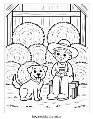 Çiftlik boyama sayfası – eğitici aktivite, yaratıcılık