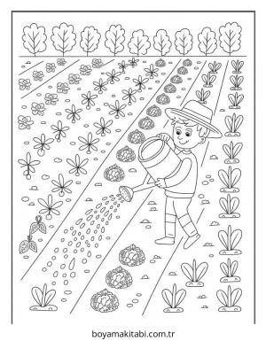 Çiftlik boyama sayfası – eğlenceli etkinlik, el becerilerini geliştirir