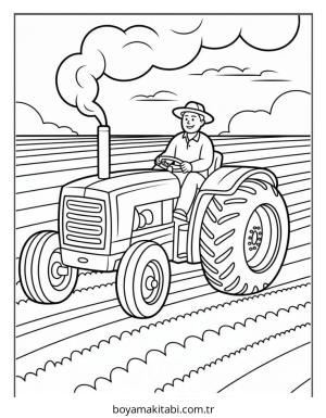 Çiftlik boyama sayfası – çocuk aktivitesi, PDF indir