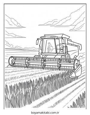 Çiftlik boyama sayfası – kolay boyama, eğitici aktivite
