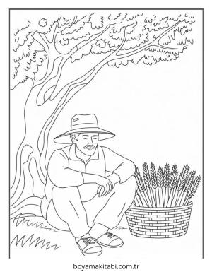 Çiftlik boyama sayfası – okul öncesi, evde etkinlik