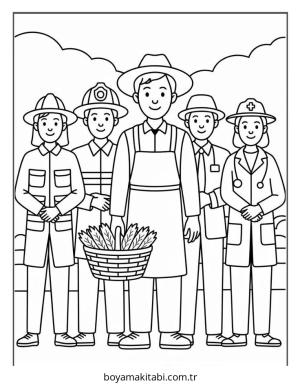 Çiftlik boyama sayfası – evde etkinlik, ücretsiz yazdır