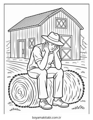 Çiftlik boyama sayfası – kolay boyama, eğitici aktivite