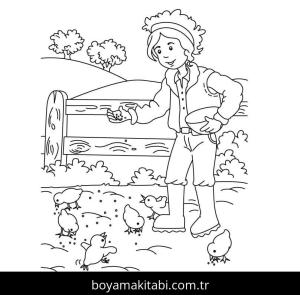 Çiftlik boyama sayfası,  coloring page, , Farm House