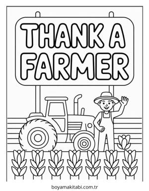 Çiftlik boyama sayfası – sanatsal çalışma, çocuklar için
