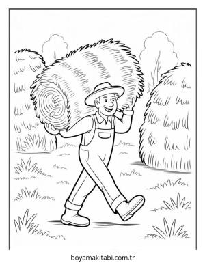 Çiftlik boyama sayfası – okul öncesi, evde etkinlik