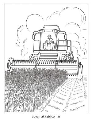 Çiftlik boyama sayfası – PDF indir, sevimli karakter