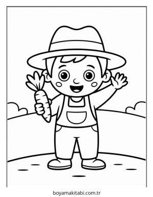 Çiftlik boyama sayfası – keyifli zaman, renkli çizimler