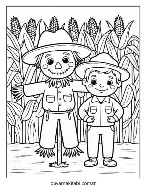 Çiftlik boyama sayfası – boyama etkinliği, çocuk aktivitesi