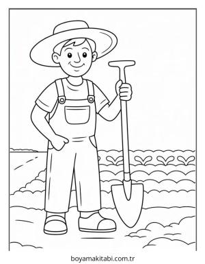 Çiftlik boyama sayfası – kolay boyama, eğitici aktivite