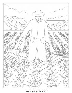 Çiftlik boyama sayfası – boyama etkinliği, çocuk aktivitesi