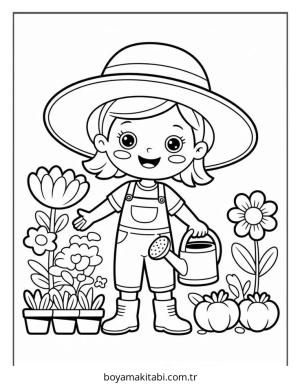 Çiftlik boyama sayfası – el becerilerini geliştirir, boyama çalışması