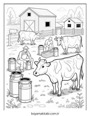 Çiftlik boyama sayfası – yaratıcılığı geliştirir, keyifli zaman