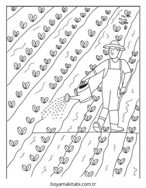 Çiftlik boyama sayfası – boyama çalışması, yaratıcılığı geliştirir