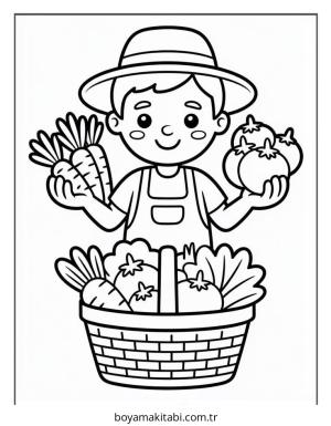 Çiftlik boyama sayfası – eğitici aktivite, yaratıcılık