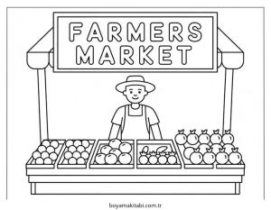 Çiftlik boyama sayfası – keyifli zaman, renkli çizimler