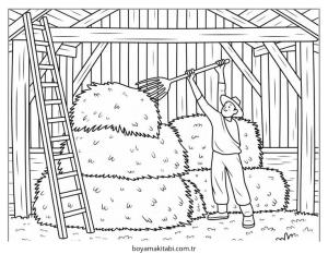 Çiftlik boyama sayfası – sanatsal çalışma, çocuklar için