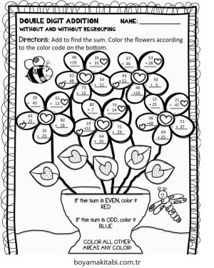Çıkarma Yöntemiyle Renklendirme boyama sayfası – yaratıcılık, eğlenceli etkinlik