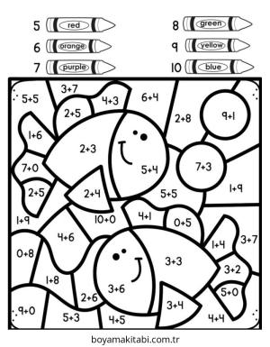 Çıkarma Yöntemiyle Renklendirme boyama sayfası – sevimli karakter, sanatsal çalışma