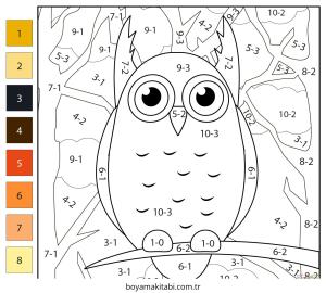Çıkarma Yöntemiyle Renklendirme boyama sayfası – basit çizim, kolay boyama