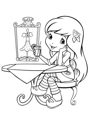 Çilek Kız boyama sayfası,  coloring page, Limonatalı Çilek Kız, 