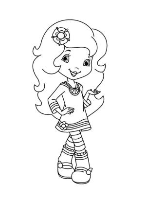 Çilek Kız boyama sayfası,  coloring page, Çilekli Pastada Portakal Çiçeği, 