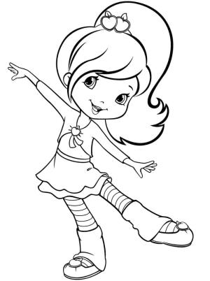 Çilek Kız boyama sayfası,  coloring page, Çilekli Pastadan Erik Pudingi, 