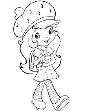 Çilek Kız boyama sayfası,  coloring page, Çilek Kız Okula Git, 