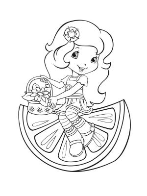 Çilek Kız boyama sayfası,  coloring page, Sevimli Portakal Çiçeği, 