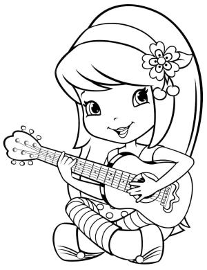 Çilek Kız boyama sayfası,  coloring page, Çilekli Pastada Kiraz Reçeli, 