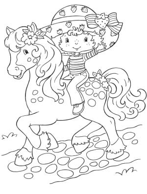 Çilek Kız boyama sayfası,  coloring page, Şirin Çilekli Pasta, 