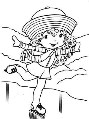 Çilek Kız boyama sayfası,  coloring page, Mutlu Çilekli Pasta, 