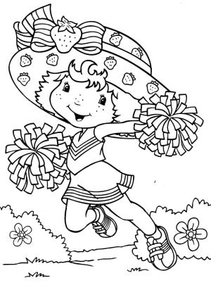 Çilek Kız boyama sayfası,  coloring page, Ücretsiz Çilekli Pasta, 