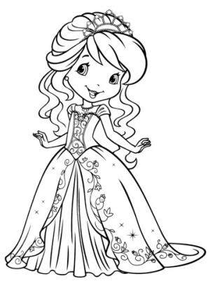 Çilek Kız boyama sayfası,  coloring page, Prenses Çilek Kız, 