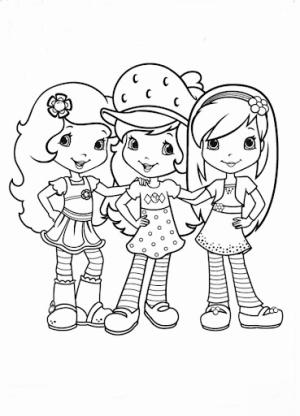 Çilek Kız boyama sayfası,  coloring page, Çilek Kız Ve Arkadaşı, 