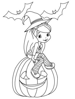 Çilek Kız boyama sayfası,  coloring page, Cadılar Bayramı’nda Çilekli Pasta, 