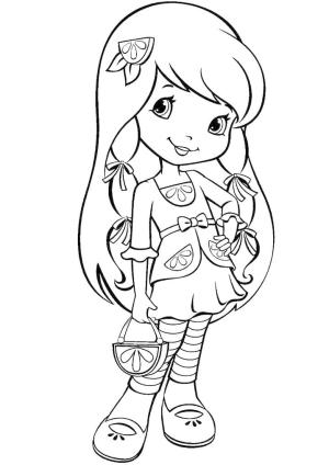 Çilek Kız boyama sayfası,  coloring page, Çilekli Pastada Limon Beze, 