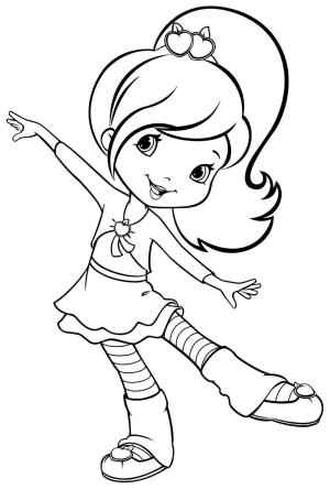 Çilek Kız boyama sayfası,  coloring page, Çilek Kız Dansı, 