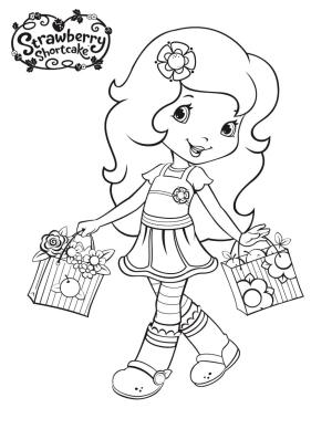 Çilek Kız boyama sayfası,  coloring page, Mutlu Portakal Çiçeği, 