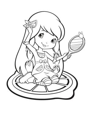 Çilek Kız boyama sayfası,  coloring page, Limonlu beze, 