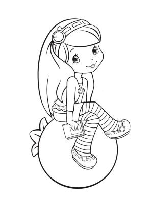 Çilek Kız boyama sayfası,  coloring page, Çilekli Pastadan Yaban Mersinli Kek, 