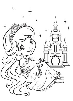 Çilek Kız boyama sayfası,  coloring page, Güzel Çilekli Pasta Ücretsiz, 