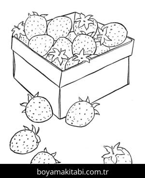 Çilek boyama sayfası – ücretsiz yazdır, boyama etkinliği